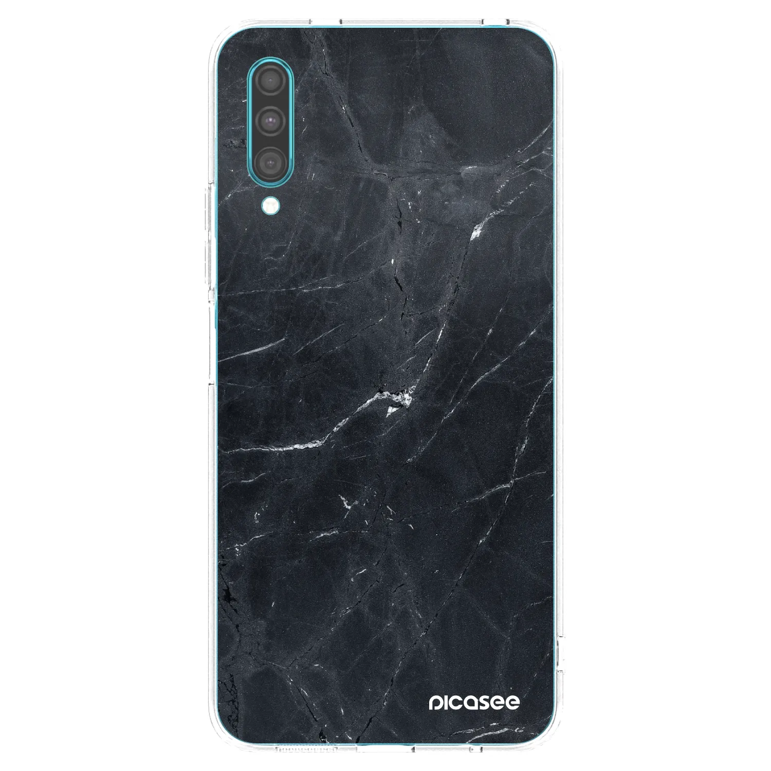 Picasee silikonska prozirna maskica za Samsung Galaxy A30s A307F - Black marble