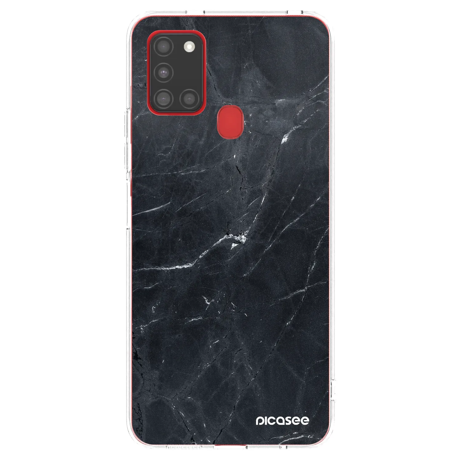 Picasee silikonska prozirna maskica za Samsung Galaxy A21s - Black marble