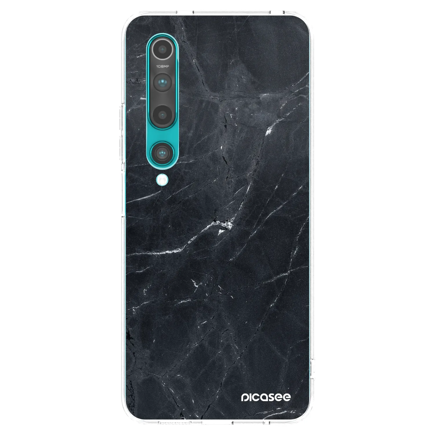 Picasee silikonska prozirna maskica za Xiaomi Mi 10 - Black marble