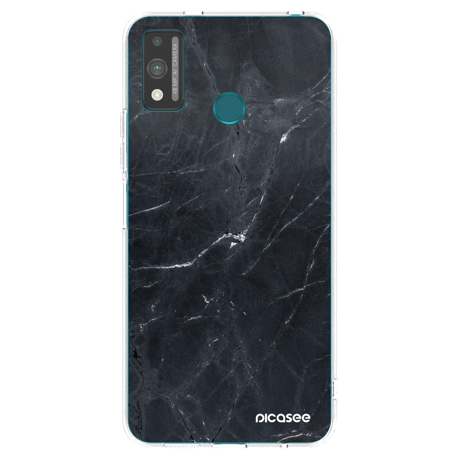 Picasee silikonska prozirna maskica za Honor 9X Lite - Black marble