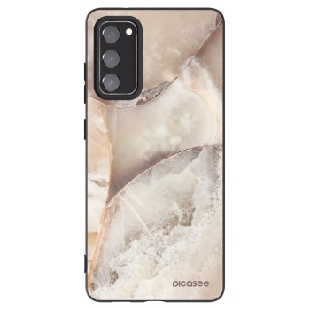 Picasee crna silikonska maskica za Samsung Galaxy S20 FE - Cream marble