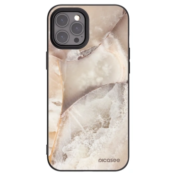 Picasee crna silikonska maskica za Apple iPhone 12 Pro Max - Cream marble