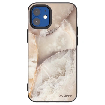 Picasee crna silikonska maskica za Apple iPhone 12 mini - Cream marble