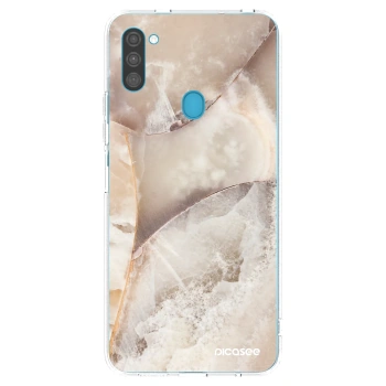 Picasee silikonska prozirna maskica za Samsung Galaxy M11 - Cream marble