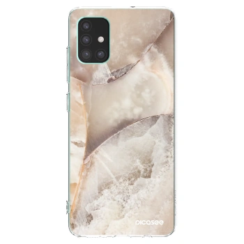 Picasee silikonska prozirna maskica za Samsung Galaxy M51 M515F - Cream marble
