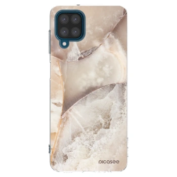 Picasee silikonska prozirna maskica za Samsung Galaxy A12 A125F - Cream marble