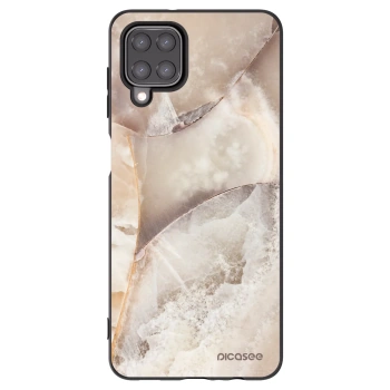 Picasee crna silikonska maskica za Samsung Galaxy A12 A125F - Cream marble