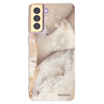 Picasee silikonska prozirna maskica za Samsung Galaxy S21+ 5G G996F - Cream marble