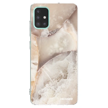 Picasee silikonska prozirna maskica za Samsung Galaxy M31s - Cream marble