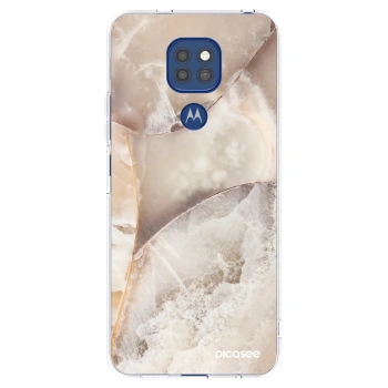 Picasee silikonska prozirna maskica za Motorola Moto G9 Play - Cream marble