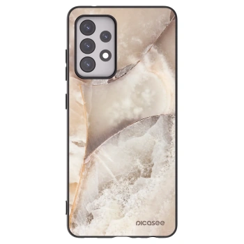 Picasee crna silikonska maskica za Samsung Galaxy A52 5G A525F - Cream marble