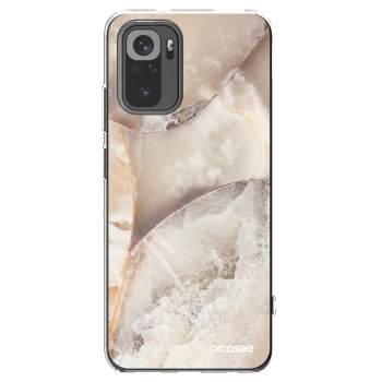 Picasee silikonska prozirna maskica za Xiaomi Redmi Note 10S - Cream marble