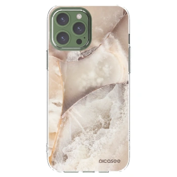 Picasee silikonska prozirna maskica za Apple iPhone 13 Pro Max - Cream marble