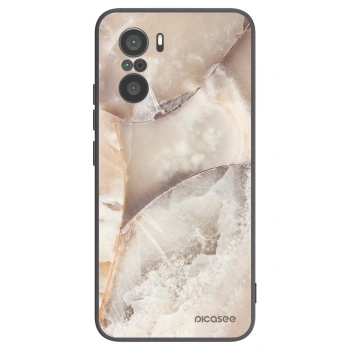Picasee crna silikonska maskica za Xiaomi Poco F3 - Cream marble