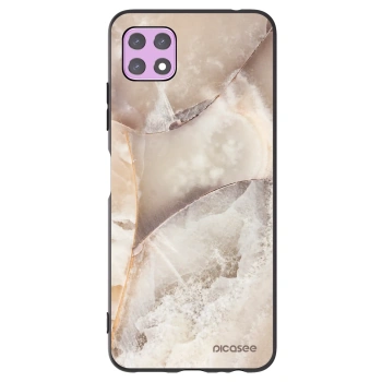Picasee crna silikonska maskica za Samsung Galaxy A22 A226B 5G - Cream marble