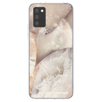 Picasee silikonska prozirna maskica za Samsung Galaxy A02s A025G - Cream marble
