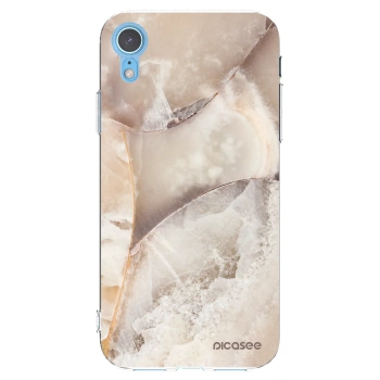 Picasee silikonska prozirna maskica za Apple iPhone XR - Cream marble