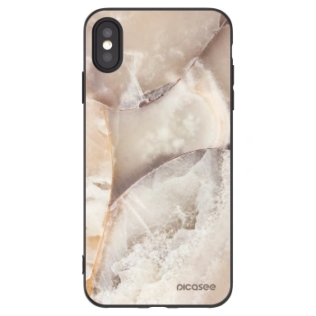 Picasee crna silikonska maskica za Apple iPhone XS Max - Cream marble