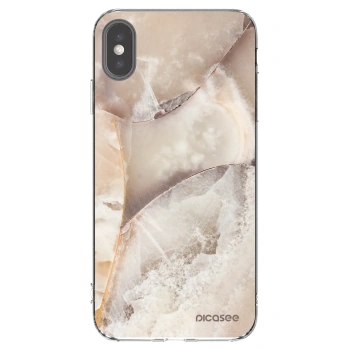 Picasee silikonska prozirna maskica za Apple iPhone XS Max - Cream marble