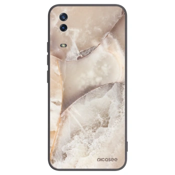 Picasee crna silikonska maskica za Vivo Y11s - Cream marble