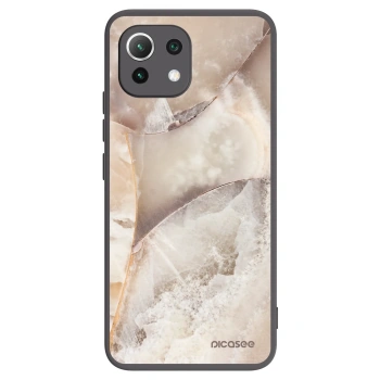 Picasee crna silikonska maskica za Xiaomi 11 Lite 5G NE - Cream marble
