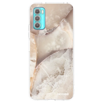Picasee silikonska prozirna maskica za Motorola Moto G60 - Cream marble