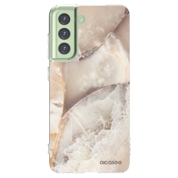 Picasee silikonska prozirna maskica za Samsung Galaxy S21 FE 5G - Cream marble
