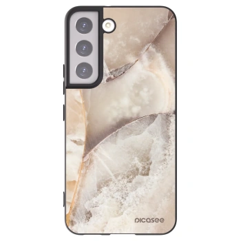 Picasee crna silikonska maskica za Samsung Galaxy S22 5G - Cream marble
