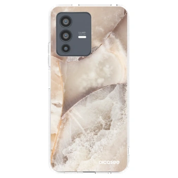 Picasee silikonska prozirna maskica za Vivo V23 5G - Cream marble