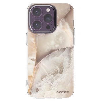 Picasee silikonska prozirna maskica za Apple iPhone 14 Pro - Cream marble