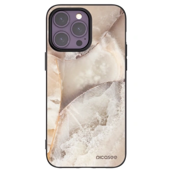 Picasee crna silikonska maskica za Apple iPhone 14 Pro Max - Cream marble