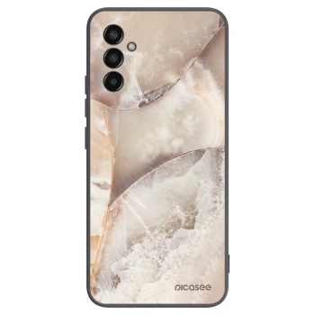 Picasee crna silikonska maskica za Samsung Galaxy M13 M135F - Cream marble