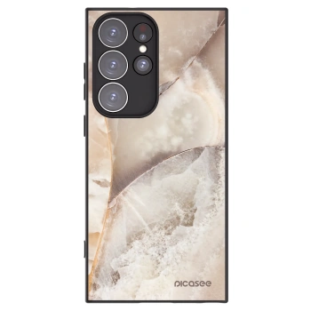 Picasee crna silikonska maskica za Samsung Galaxy S23 Ultra 5G - Cream marble