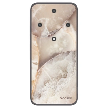 Picasee crna silikonska maskica za Honor Magic5 Lite 5G - Cream marble