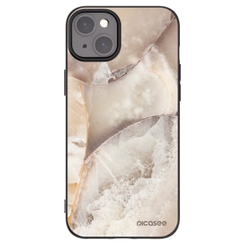 Picasee crna silikonska maskica za Apple iPhone 15 Plus - Cream marble
