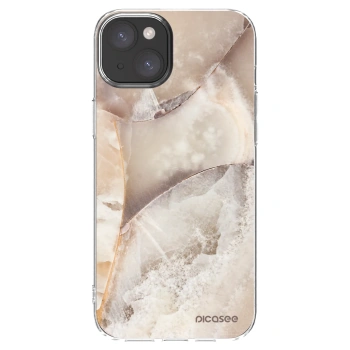 Picasee silikonska prozirna maskica za Apple iPhone 15 Plus - Cream marble