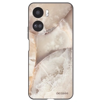 Picasee crna silikonska maskica za Honor 90 Lite 5G - Cream marble