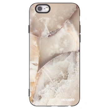 Picasee crna silikonska maskica za Apple iPhone 6/6S - Cream marble