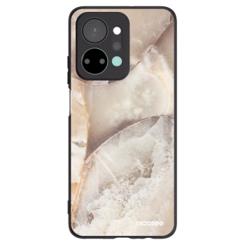 Picasee crna silikonska maskica za Honor X7a - Cream marble