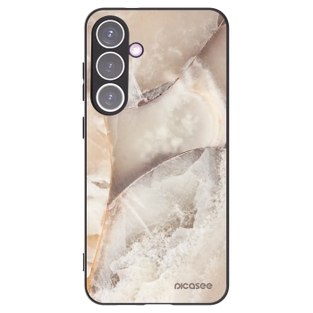 Picasee crna silikonska maskica za Samsung Galaxy S24+ S926B 5G - Cream marble