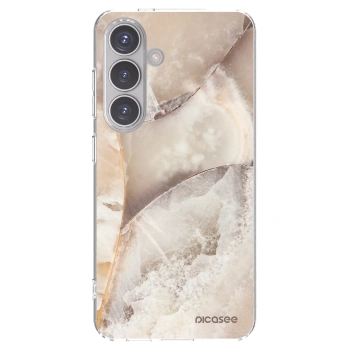 Picasee silikonska prozirna maskica za Samsung Galaxy S24 S921B 5G - Cream marble