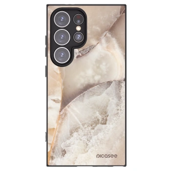 Picasee crna silikonska maskica za Samsung Galaxy S24 Ultra S928B 5G - Cream marble