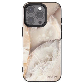 Picasee crna silikonska maskica za Apple iPhone 16 Pro - Cream marble
