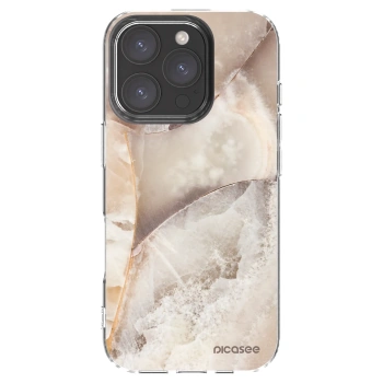 Picasee silikonska prozirna maskica za Apple iPhone 16 Pro - Cream marble