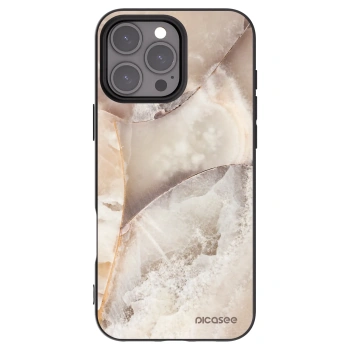 Picasee crna silikonska maskica za Apple iPhone 16 Pro Max - Cream marble