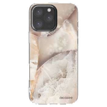 Picasee silikonska prozirna maskica za Apple iPhone 16 Pro Max - Cream marble