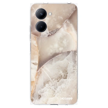 Picasee silikonska prozirna maskica za Realme C33 (2023) - Cream marble