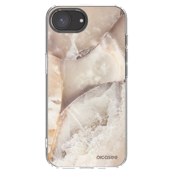 Picasee silikonska prozirna maskica za Apple iPhone 16e - Cream marble