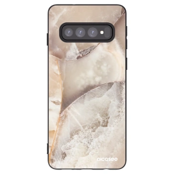 Picasee crna silikonska maskica za Samsung Galaxy S10 G973 - Cream marble