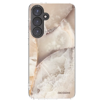 Picasee silikonska prozirna maskica za Samsung Galaxy S24 FE S721B - Cream marble